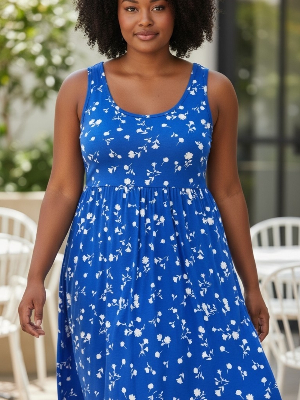 New St. John's Bay Blue and White Floral Maxi Dress Size 3X